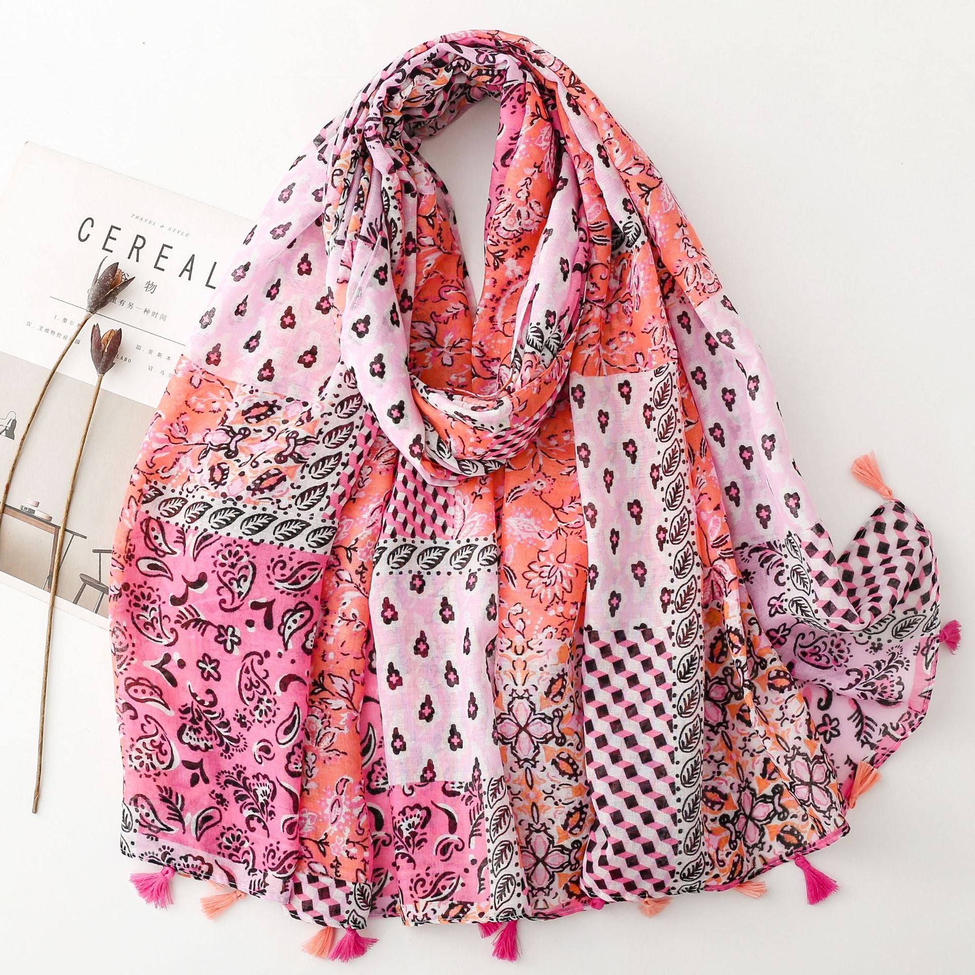 Creative Chinese Style Cotton And Linen Scarf