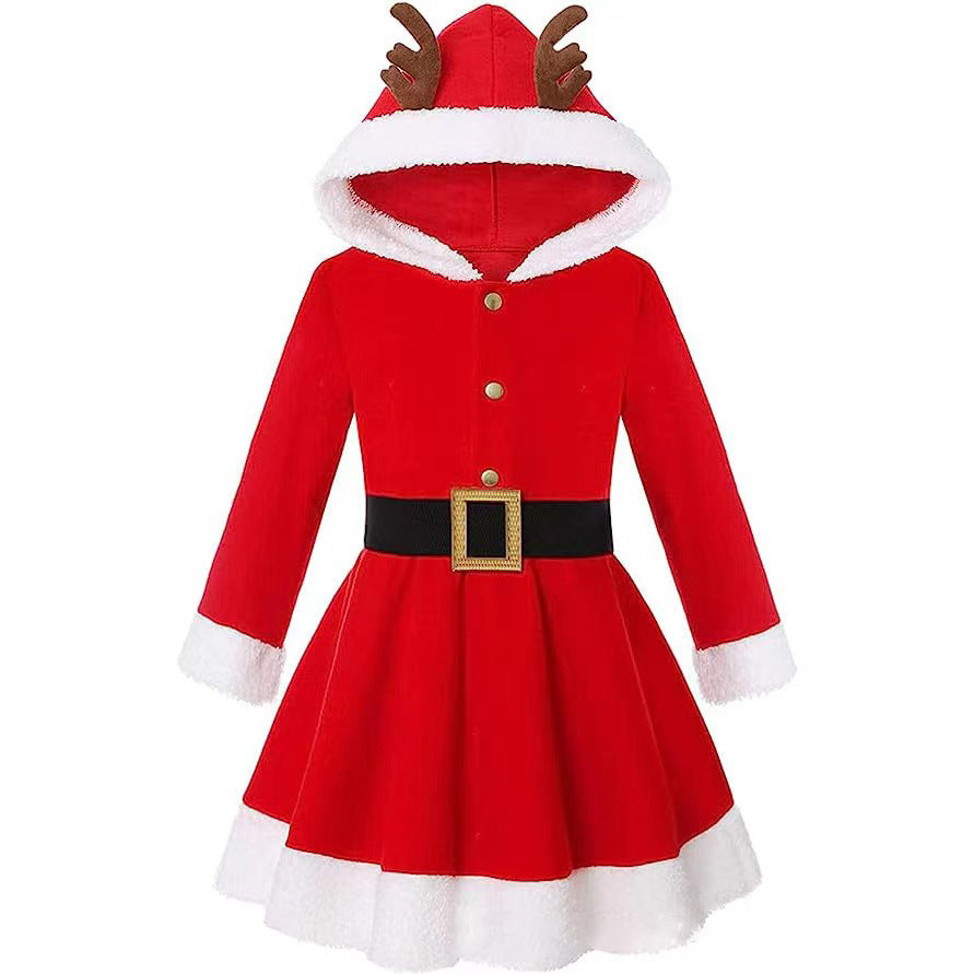 Christmas Outfit New Elk Hooded Christmas Outfit Christmas-tree Skirt