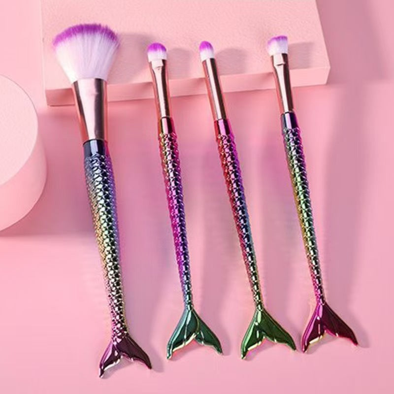 4-piece Mermaid Gradient Eye Makeup Brush Portable