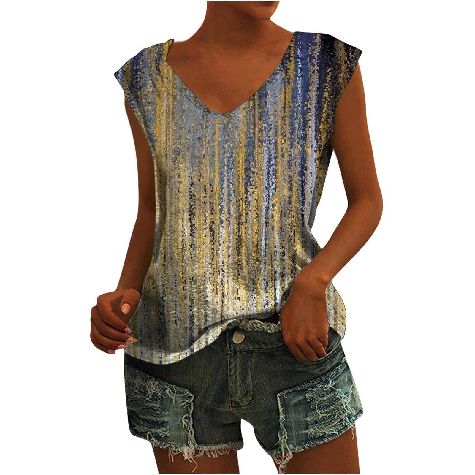 Printed All-matching Women's Sleeveless Vest