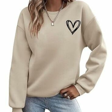 Women's Printed Pullover Long Sleeve Round Neck Sweater