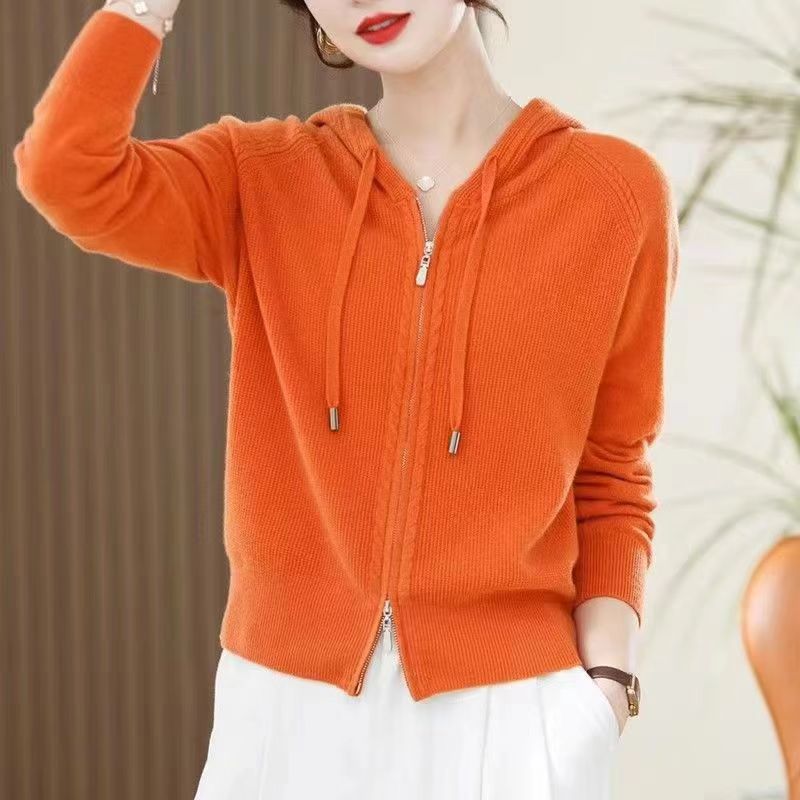 Knitted Hooded Casual Simple Fashion Style Women's Clothing