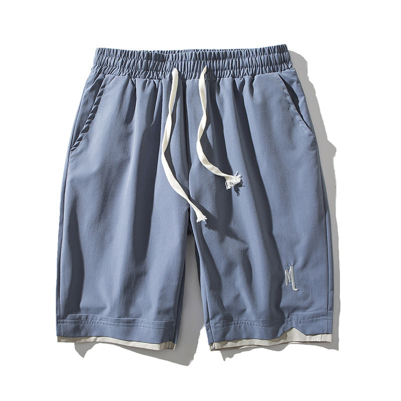 Summer Men's Casual Cropped Pants Breathable All-matching