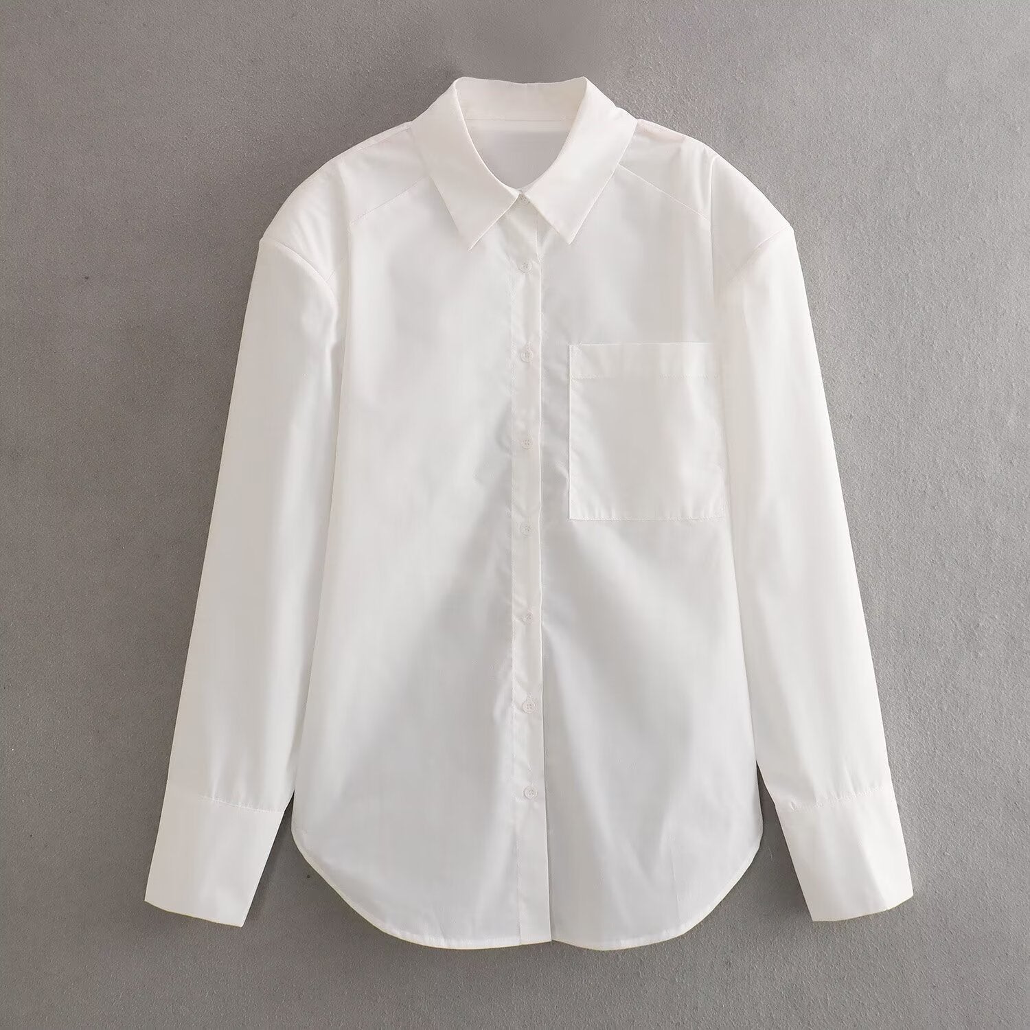 Women's Hollow-out Slim-fit Pure White Shirt