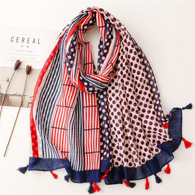 Creative Chinese Style Cotton And Linen Scarf