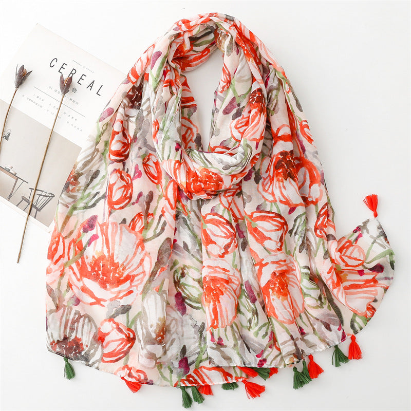 Creative Chinese Style Cotton And Linen Scarf
