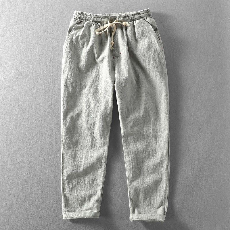 Cotton And Linen Youth Plus Size Long Pants