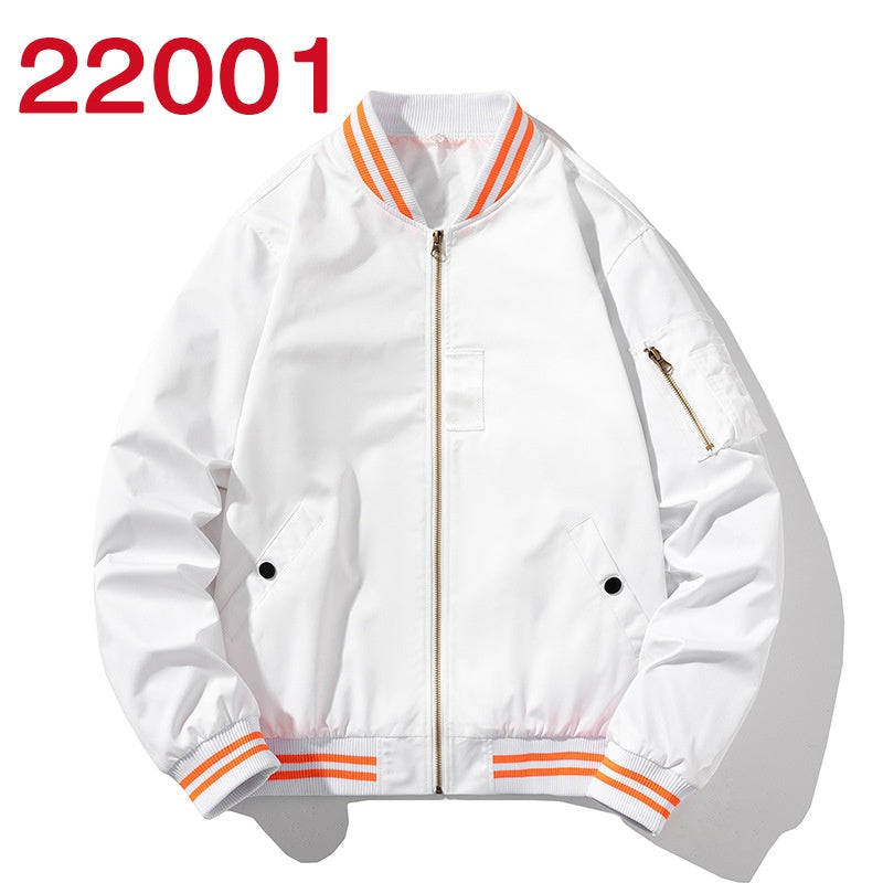 American Street Fashion Hooded Jacket Solid Color Printing Embroidered Baseball Uniform