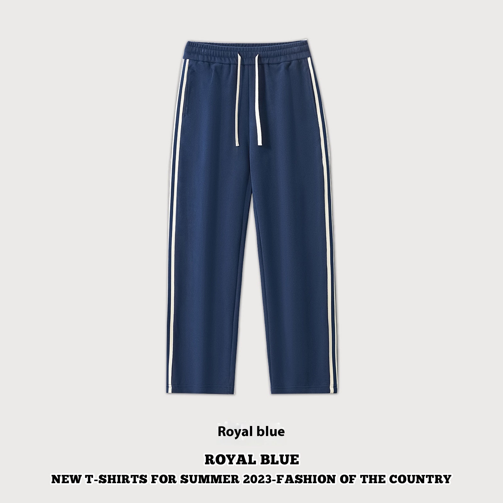 Drawstring Leisure Straight-leg Wide-leg Pants Male