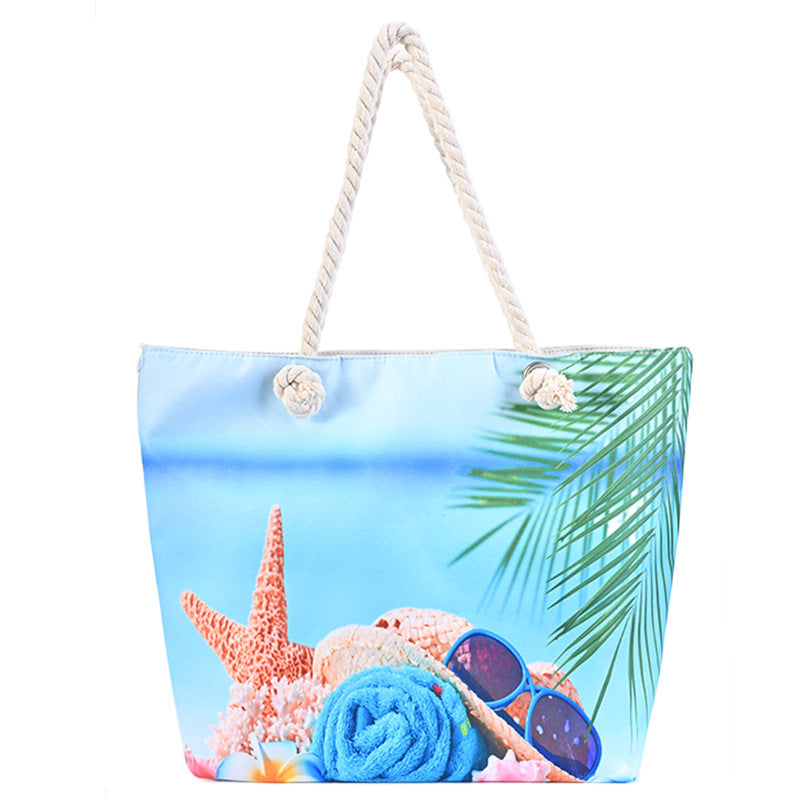 Printed Women's Beach Bag Large Capacity Handbag