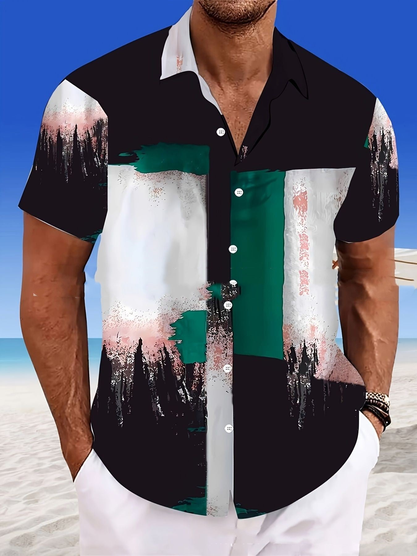 Men's Casual Collar 3D Printed Shirt