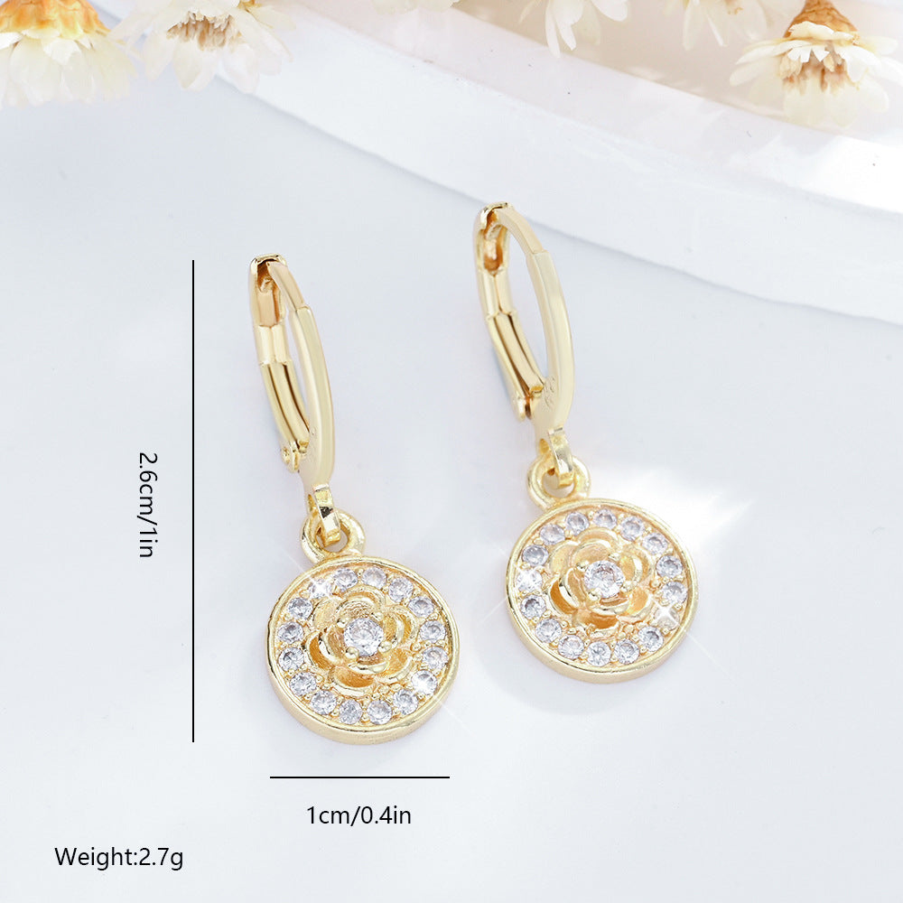 Creative Geometric Round Pendant Earrings