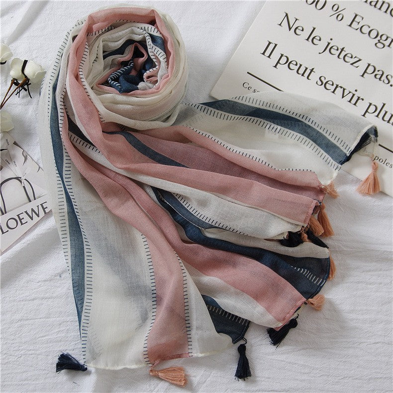 Creative Chinese Style Cotton And Linen Scarf