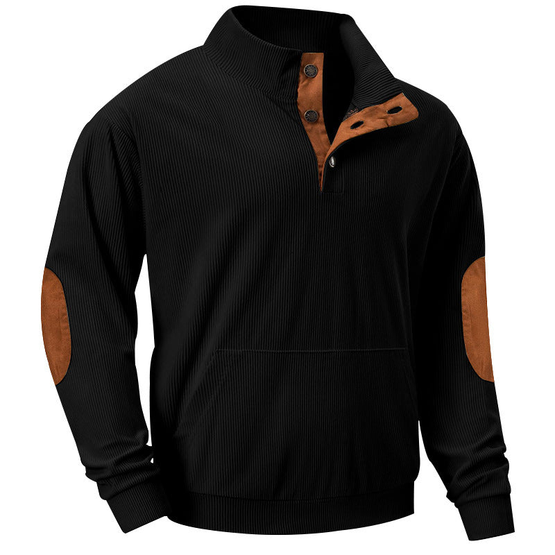 Stand Collar Long Sleeve With Pocket Sweatshirt Men