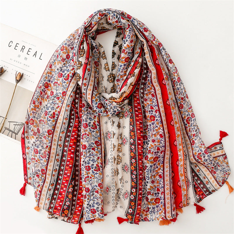 Creative Chinese Style Cotton And Linen Scarf
