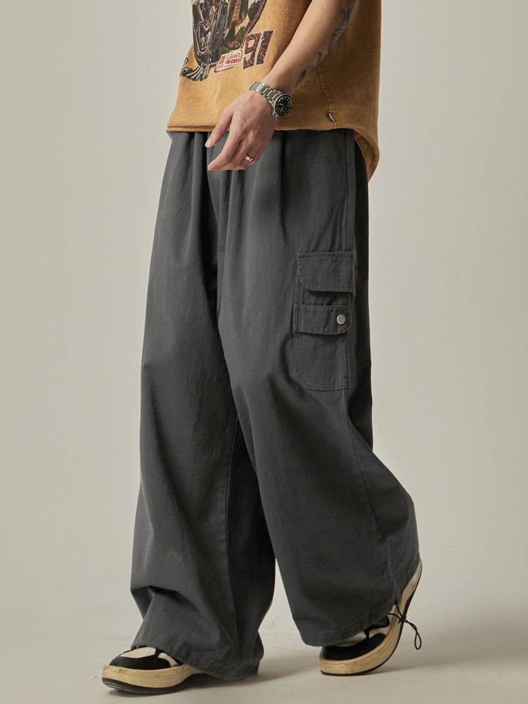 Men's Trendy Design All-match Loose Straight Wide-leg Pants