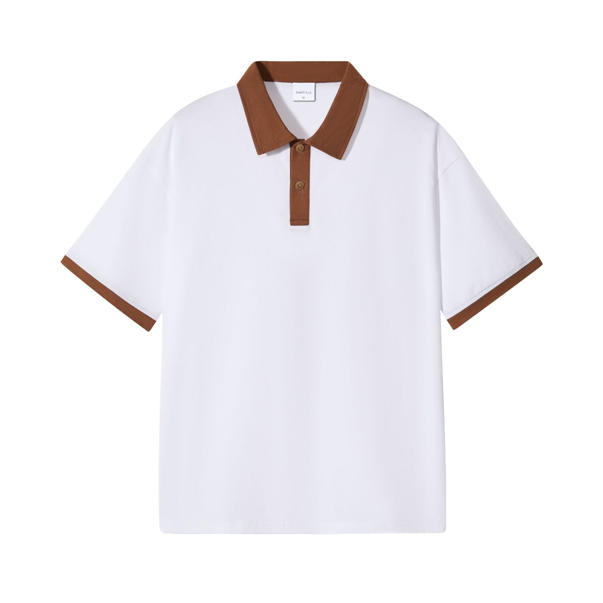 Japanese Fashion Brand Casual Contrast Color Lapel Short Sleeve