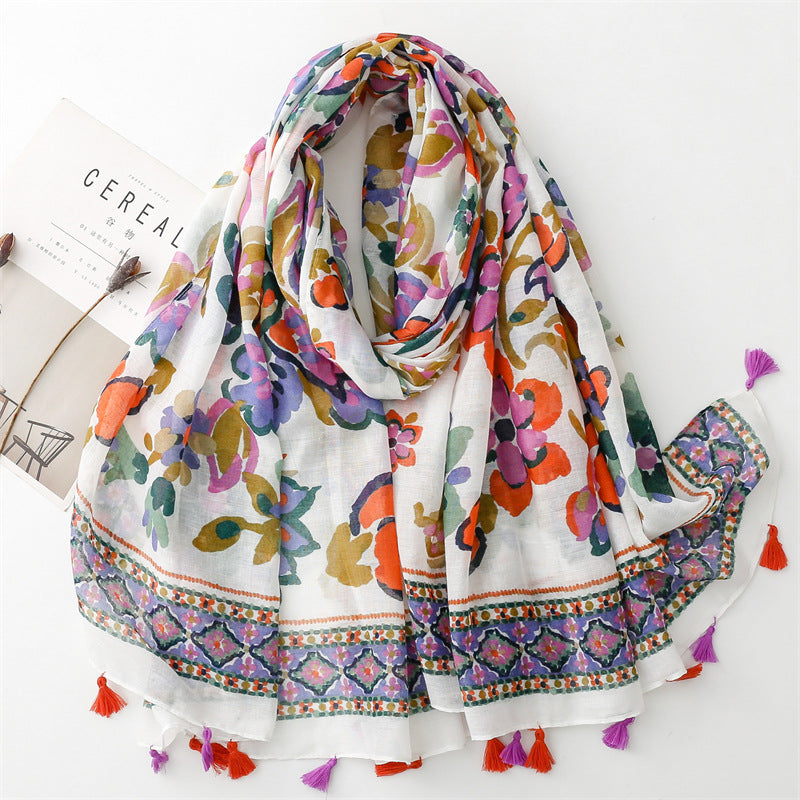 Creative Chinese Style Cotton And Linen Scarf