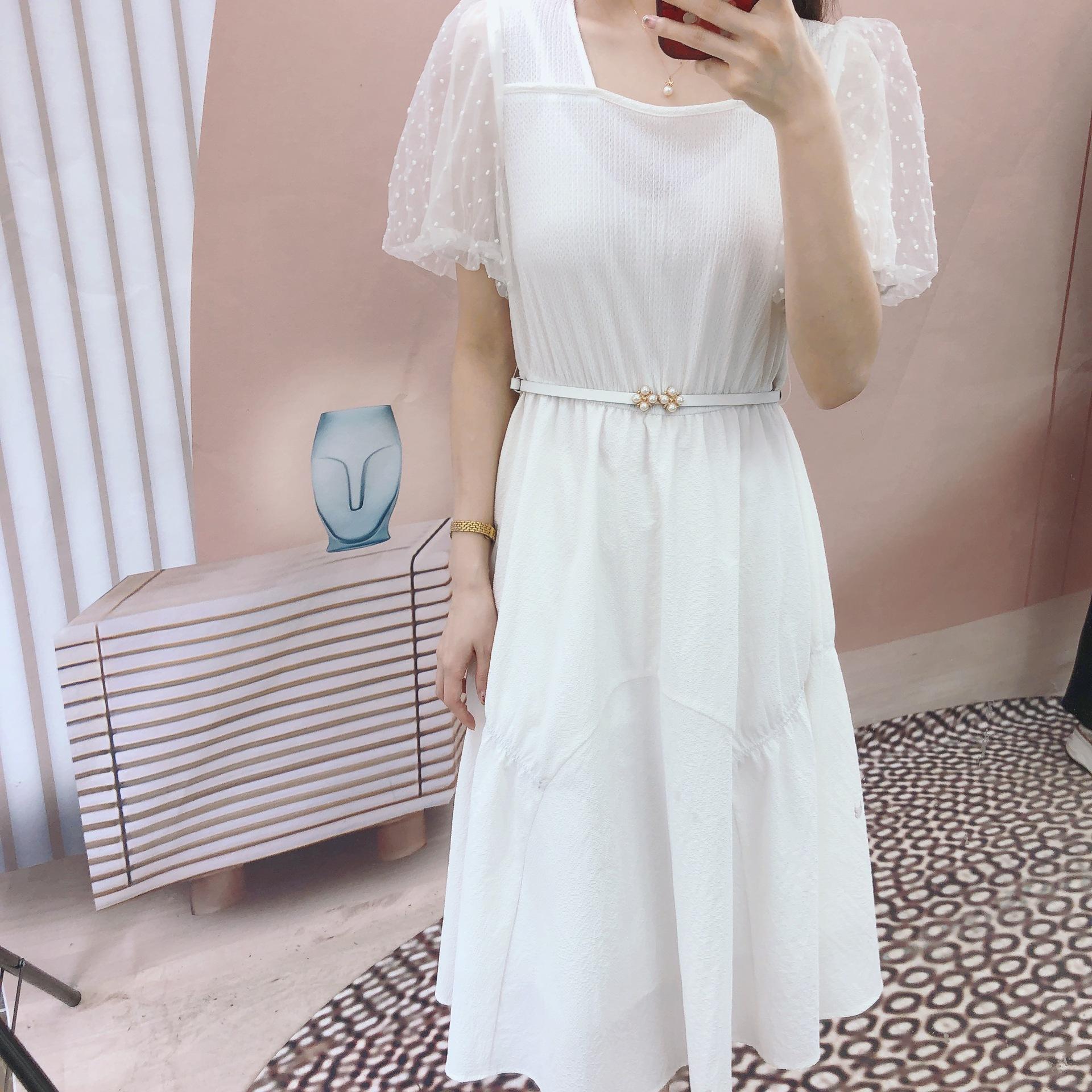 Temperament Mesh Puff Sleeve Sweet Dress