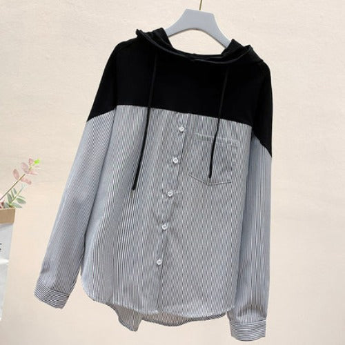 Women's Fashion All-matching Loose Patchwork Top