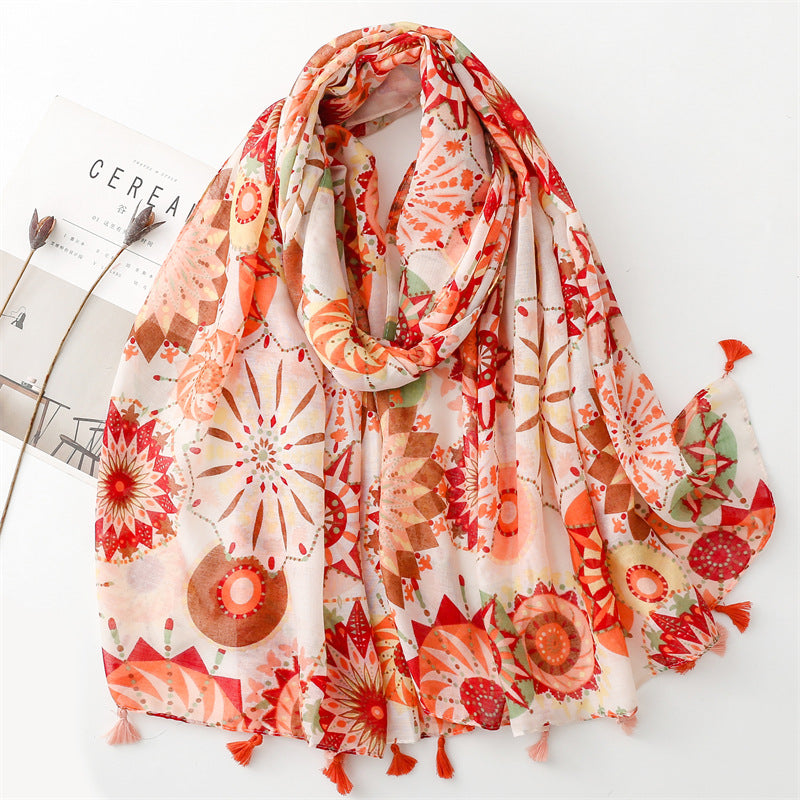 Creative Chinese Style Cotton And Linen Scarf