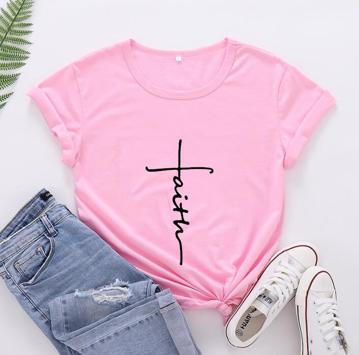 Women's Fashionable English Letter Short Sleeve Top