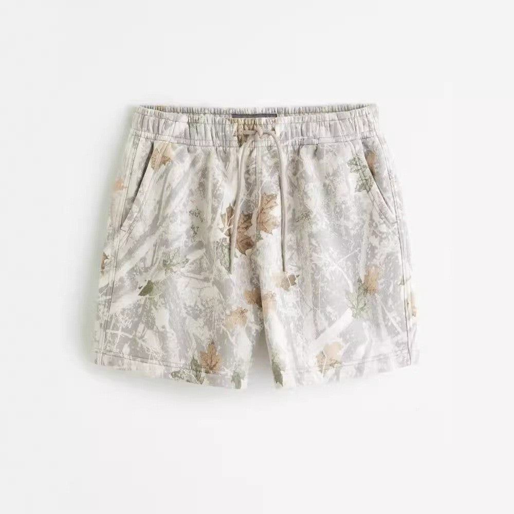 Leaf Pattern Shorts Sports Men