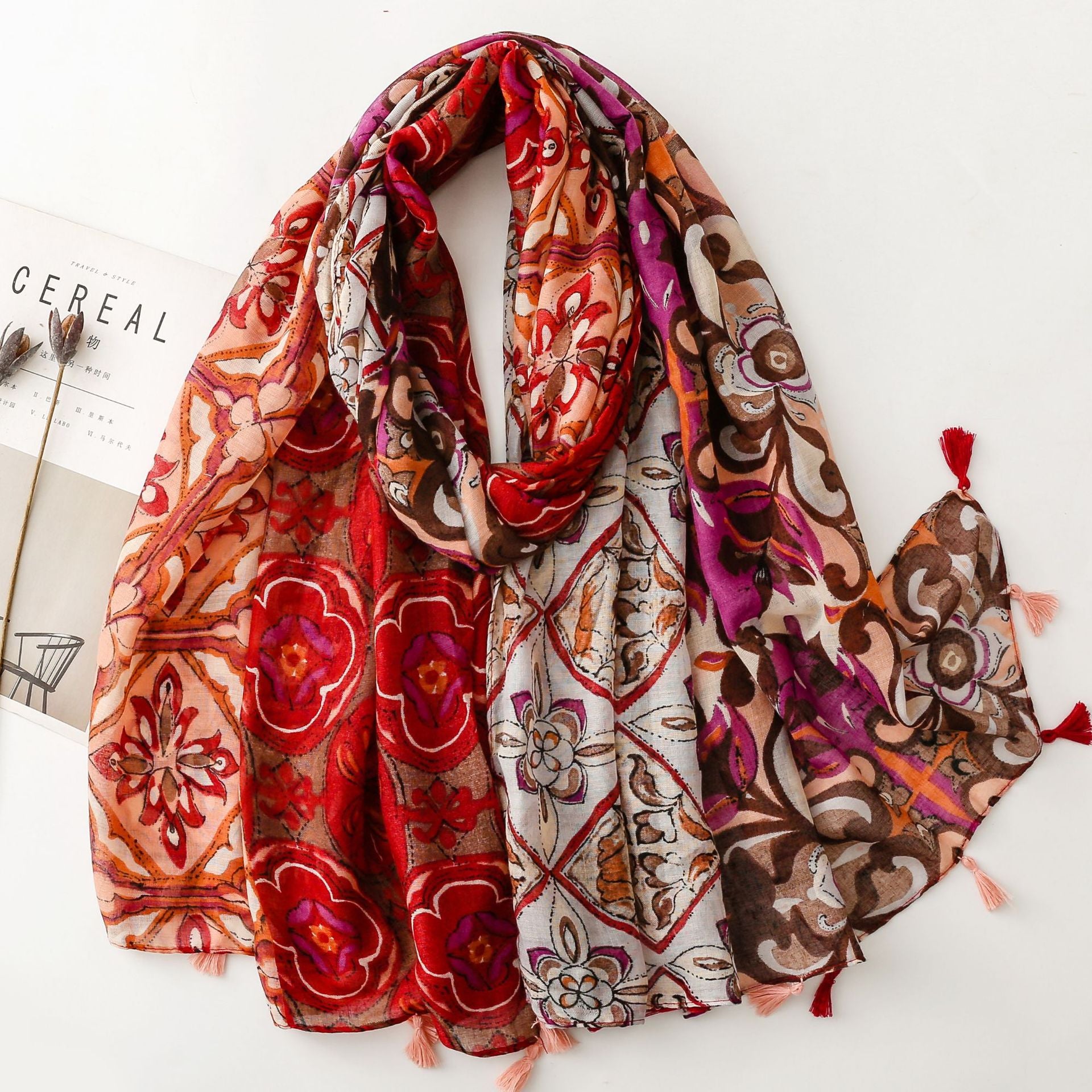 Creative Chinese Style Cotton And Linen Scarf