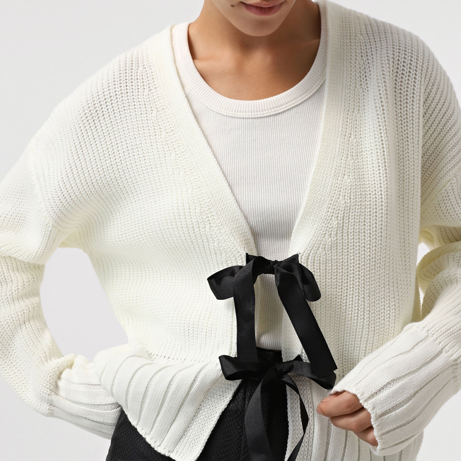 Women's French Bow Sweater Cardigan