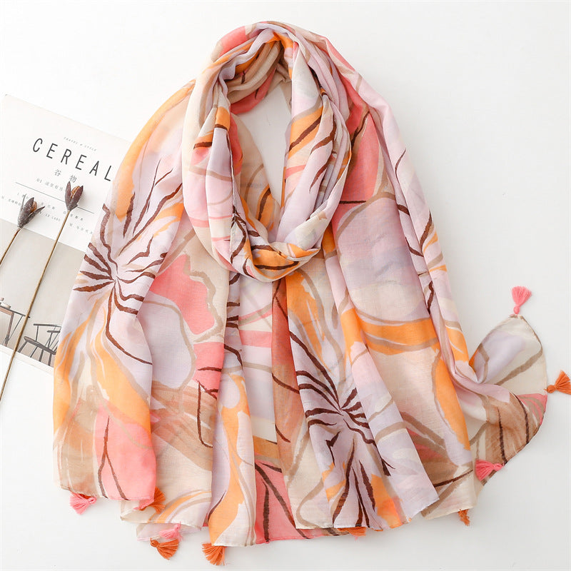 Creative Chinese Style Cotton And Linen Scarf