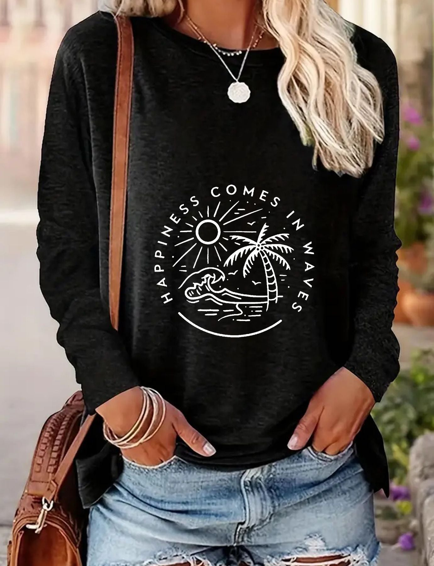 Women's Casual Long-sleeved Spring And Autumn T-shirt