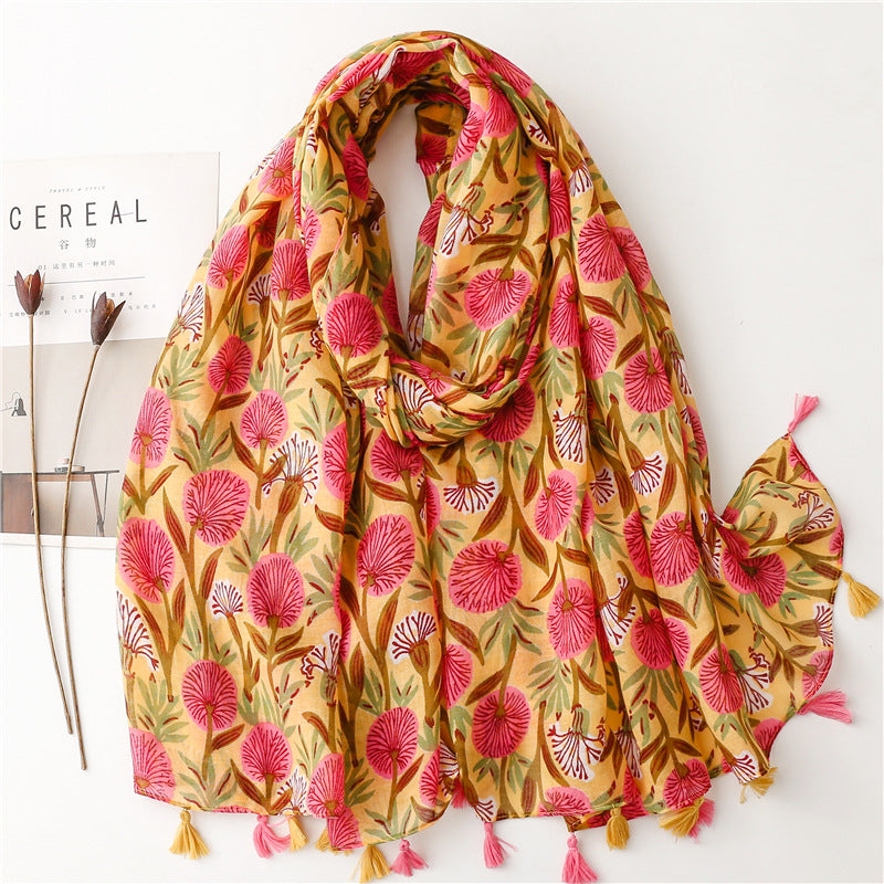 Creative Chinese Style Cotton And Linen Scarf