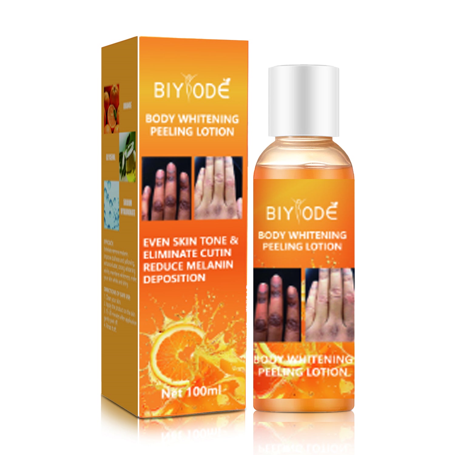Private Label Organic Lightening Lotion Cream Infused Body Skin Bleaching Whitening Peeling Lotion OEM For Black