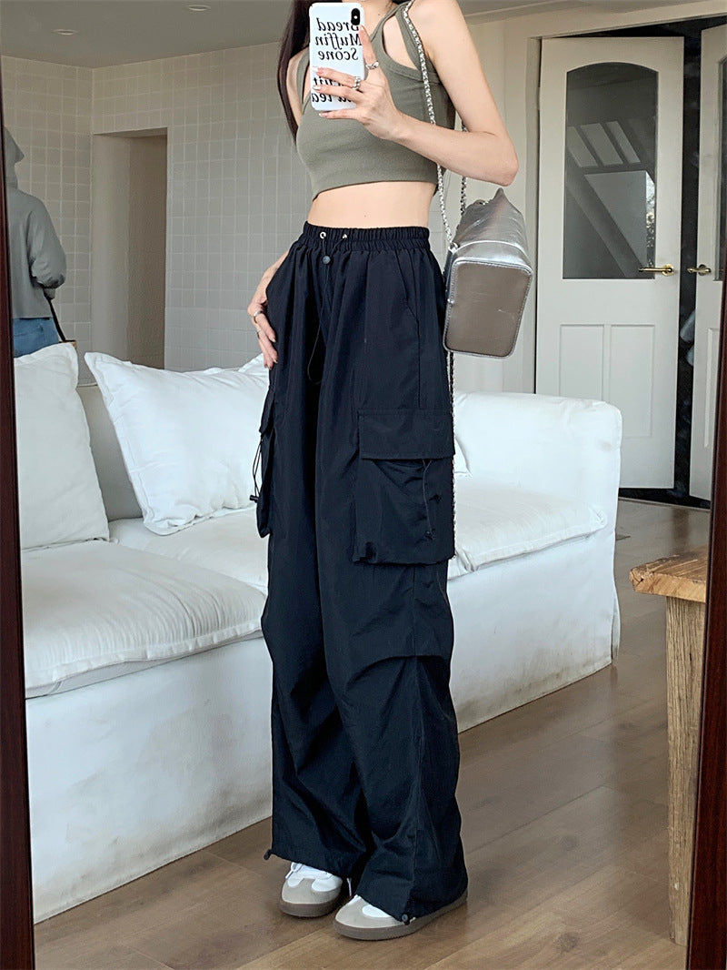 Workwear Pants Women's Thin High Waist Wide Leg Trousers