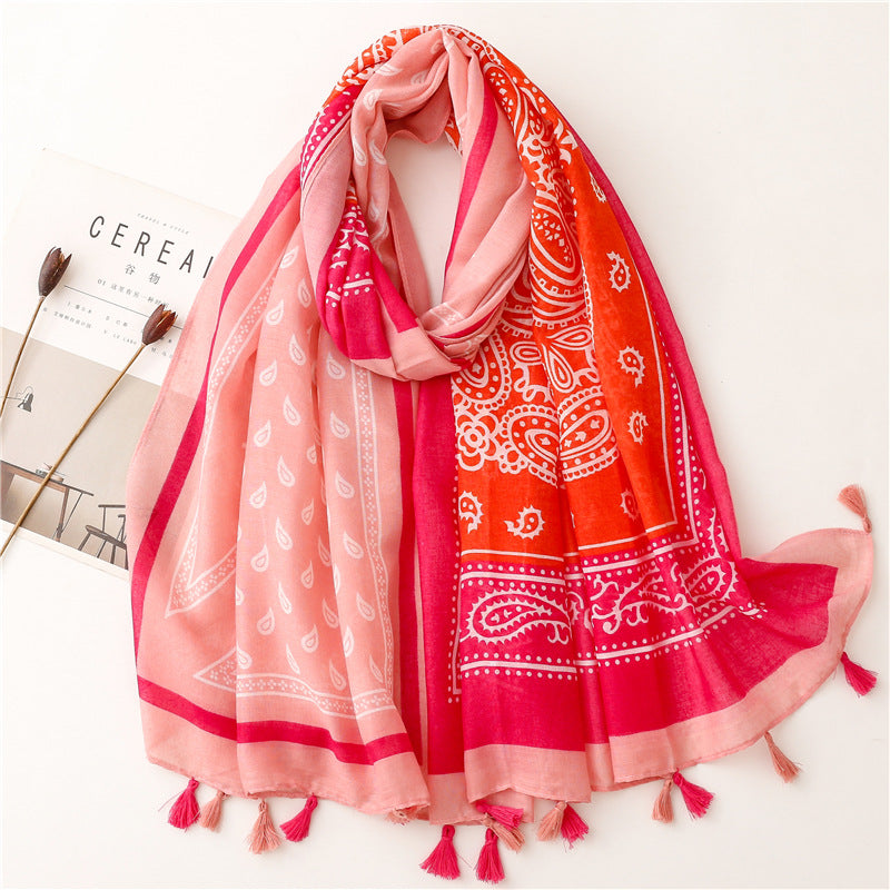 Creative Chinese Style Cotton And Linen Scarf