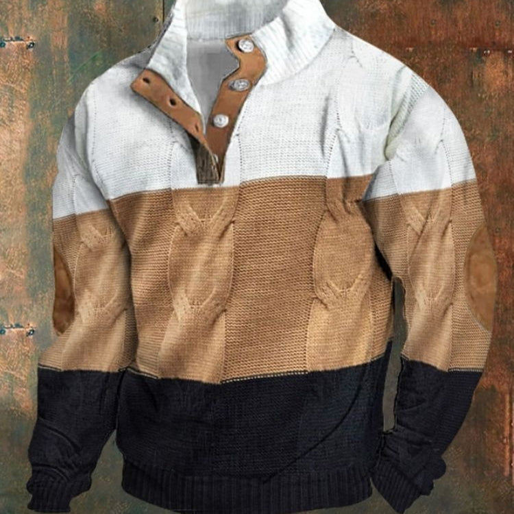 Digital Printing Turtleneck Half Zipper Sweater For Men